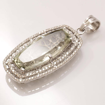 Amethyst Halo Natural Diamond Pendant