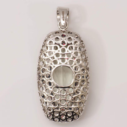 Amethyst Halo Natural Diamond Pendant