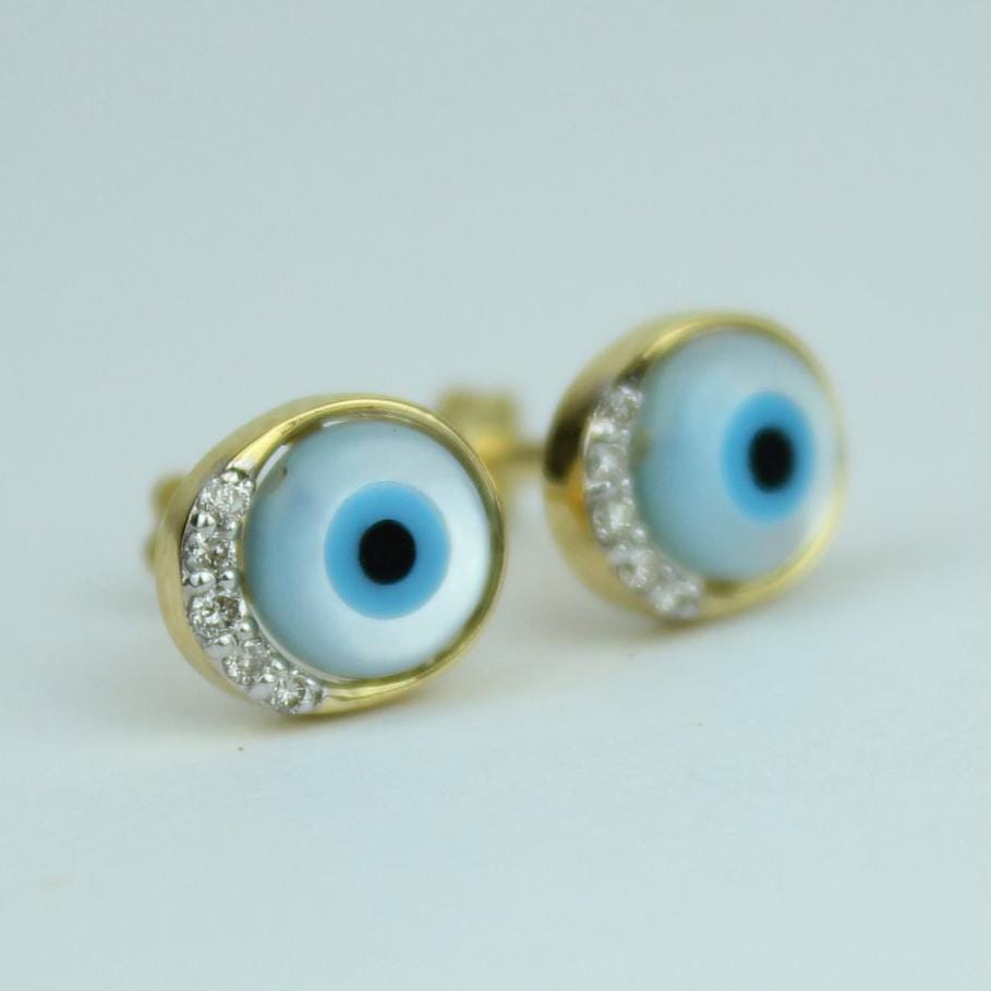 Kids' Evil Eye Diamond Stud Earrings