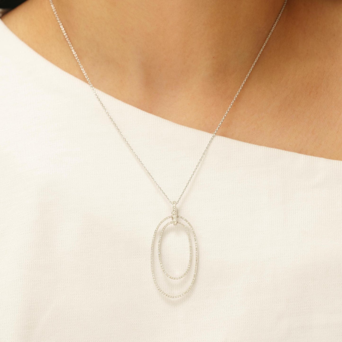 Oval Diamond Pendant