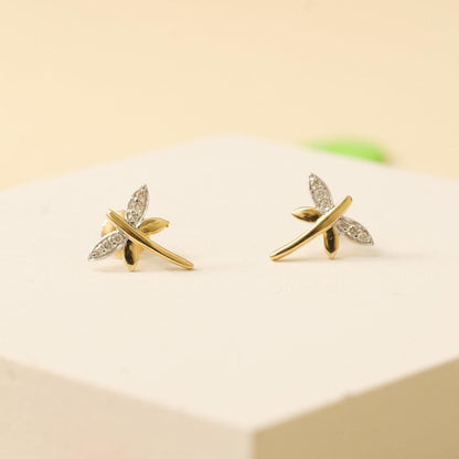 Kids Dragonfly Diamond Stud Earrings