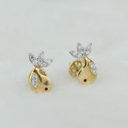 Kids Fish Diamond Stud Earrings