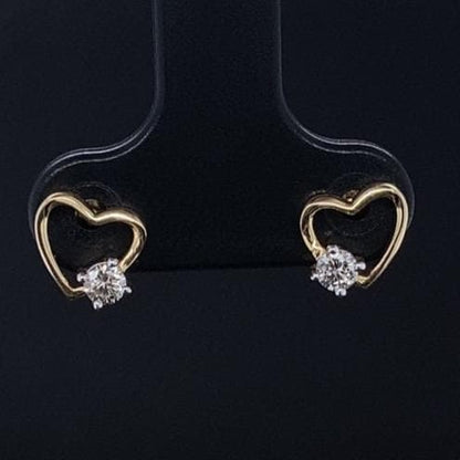 Kids Heart Diamond Stud Earrings