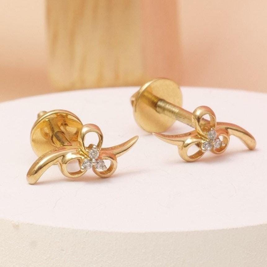 Kids Floral Diamond Stud Earrings