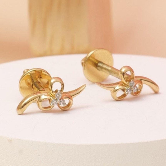 Kids Floral Diamond Stud Earrings