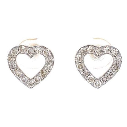 Kids Hollow Heart Diamond Stud Earrings