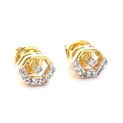Kids Hexagonal Diamond Stud Earrings