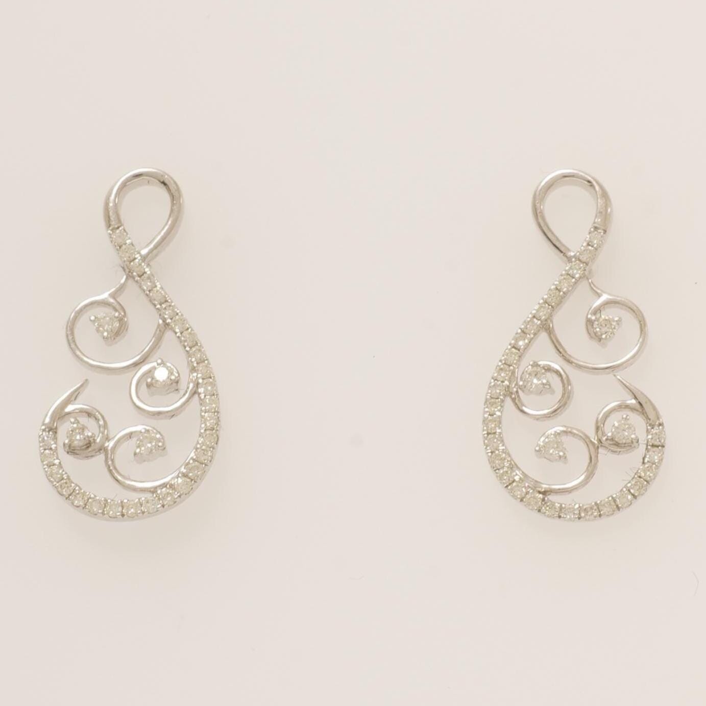Swirl Natural Diamond Stud Earrings