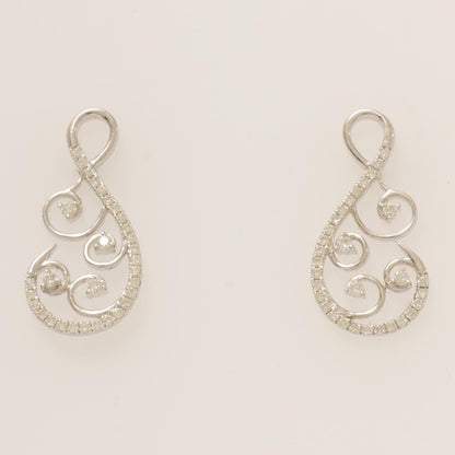 Swirl Natural Diamond Stud Earrings