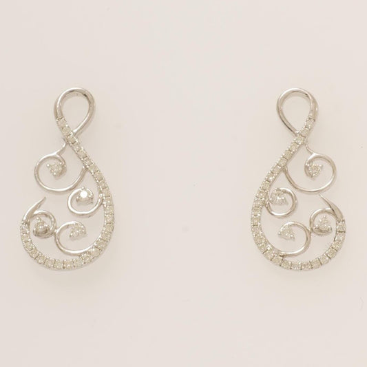 Swirl Natural Diamond Stud Earrings