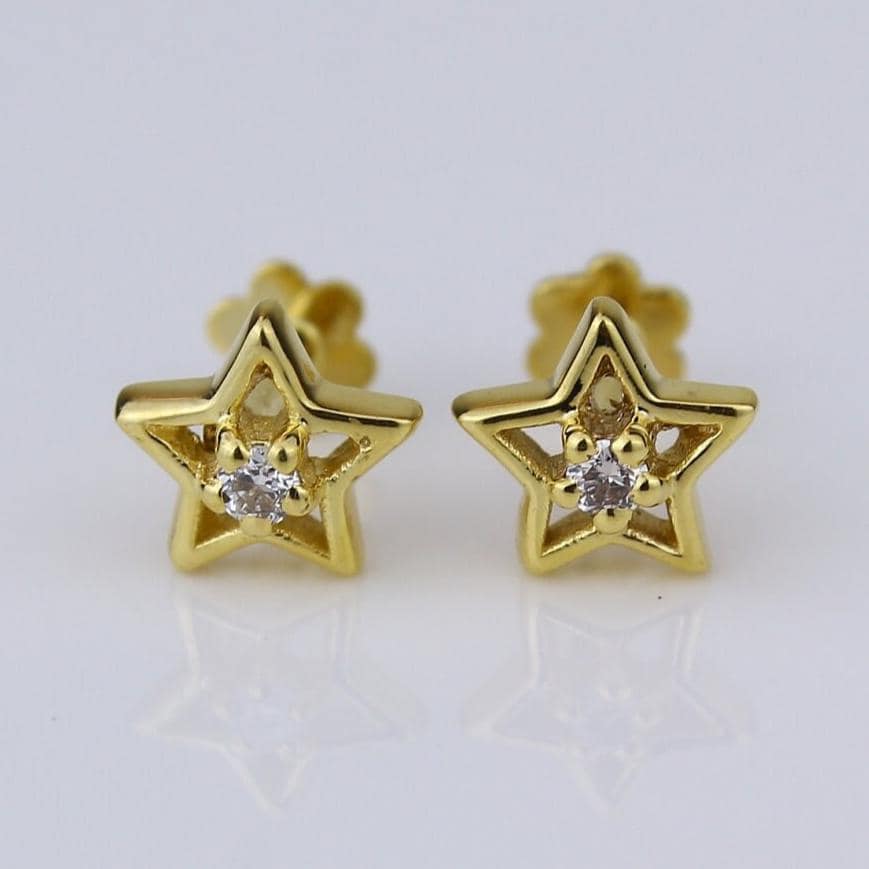 Kids Hollow Star Diamond Stud Earrings