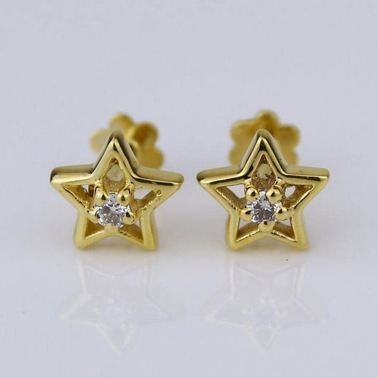 Kids Hollow Star Diamond Stud Earrings