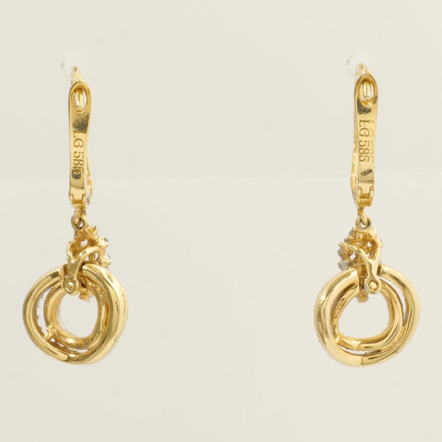 Circle Diamond Drop Huggie Earrings