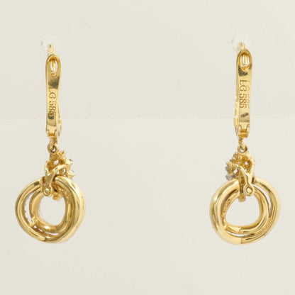 Circle Diamond Drop Huggie Earrings