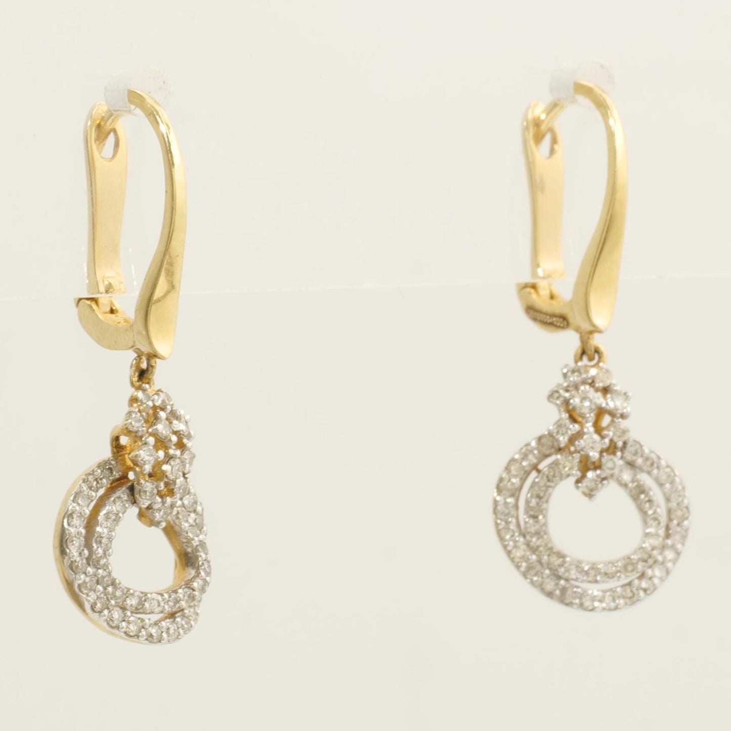 Circle Diamond Drop Huggie Earrings