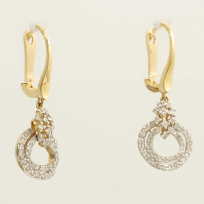 Circle Diamond Drop Huggie Earrings