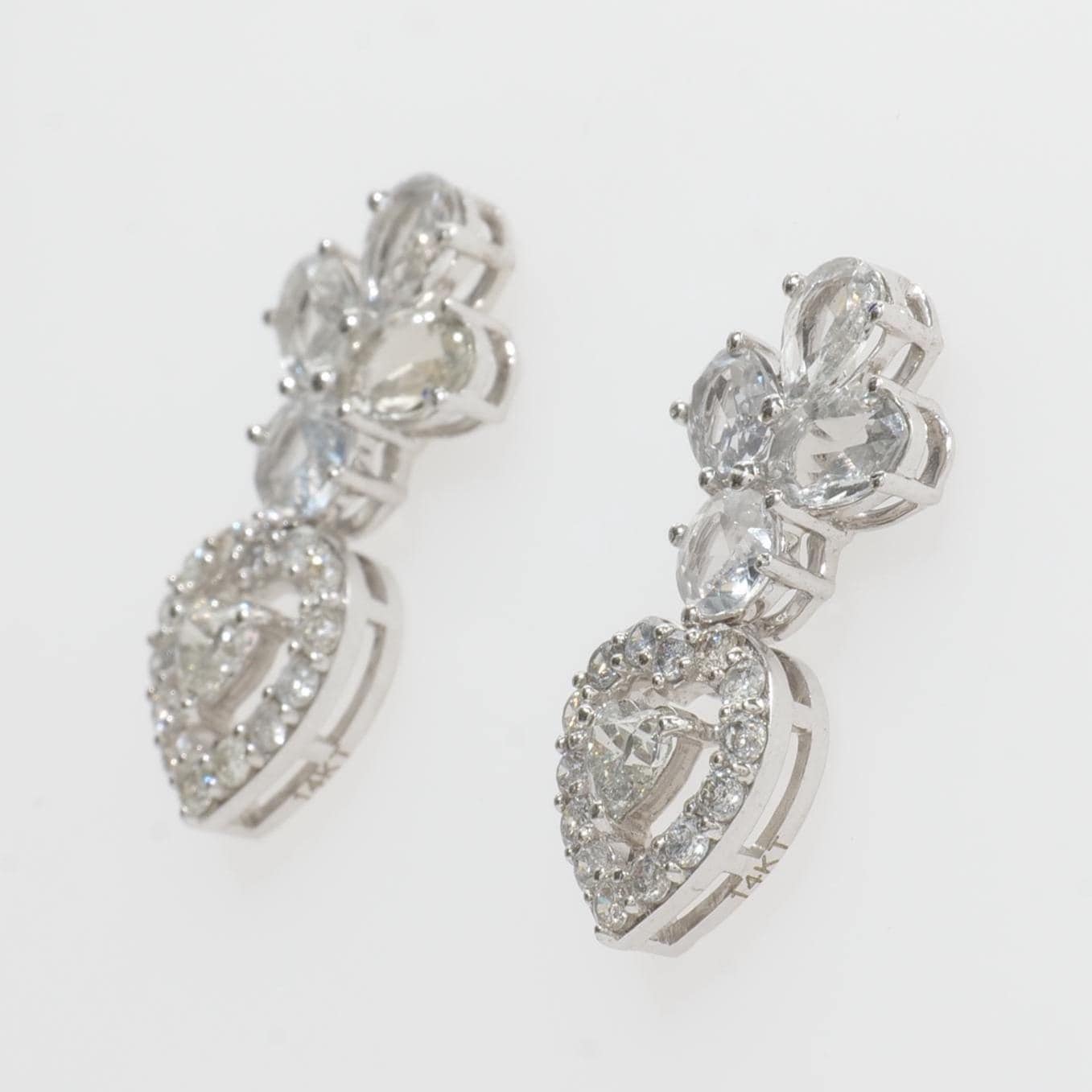 Floral Heart Halo Diamond Studs