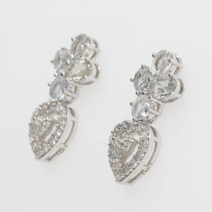 Floral Heart Halo Diamond Studs