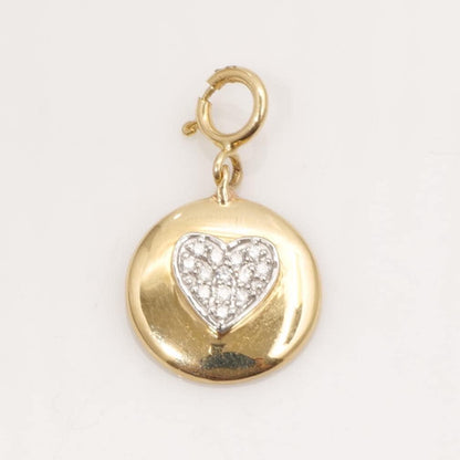Heart Disc Natural Diamond Everyday Minimalist  Charm