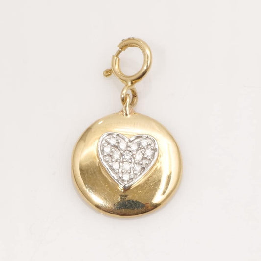 Heart Disc Natural Diamond Everyday Minimalist  Charm