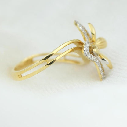 Butterfly Halo Natural Diamond Ring