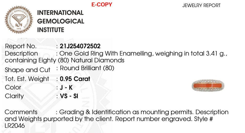 Colored Enamel Natural Diamond Ring