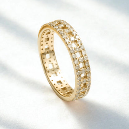 Geometric Band Wedding Ring