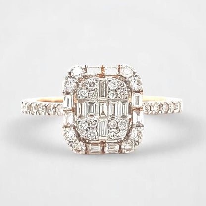 Round & Baguette Diamond Ring