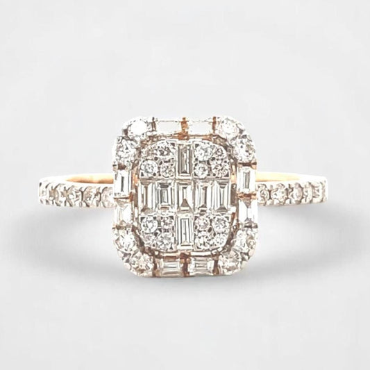 Round & Baguette Diamond Ring