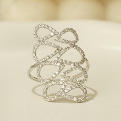 Pear Loop Cascade Diamond Ring