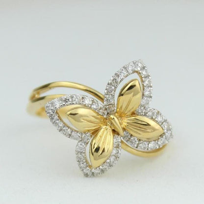 Butterfly Halo Natural Diamond Ring