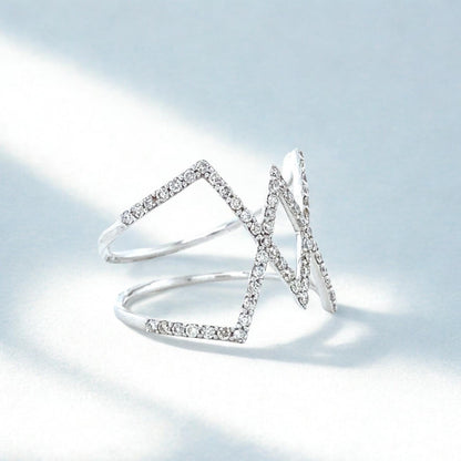 Criss Cross Natural Diamond Ring