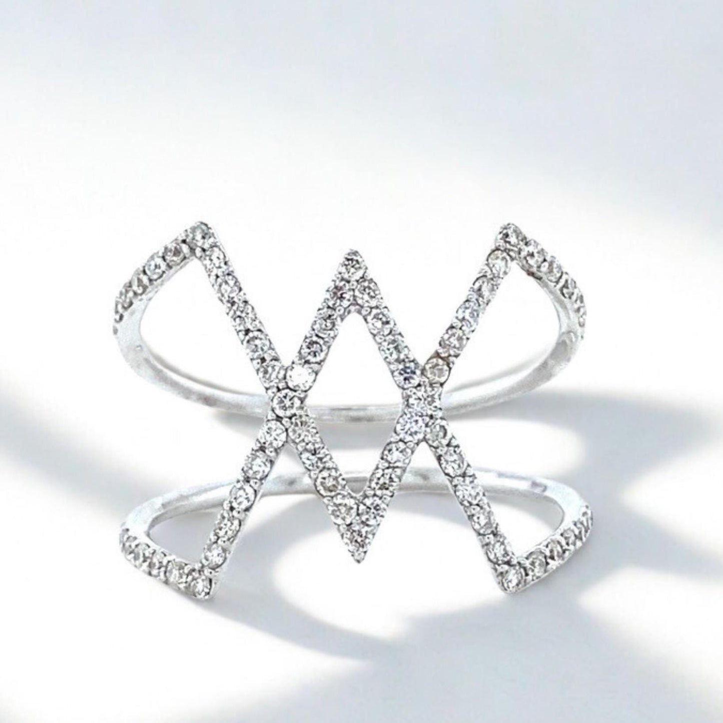Criss Cross Natural Diamond Ring