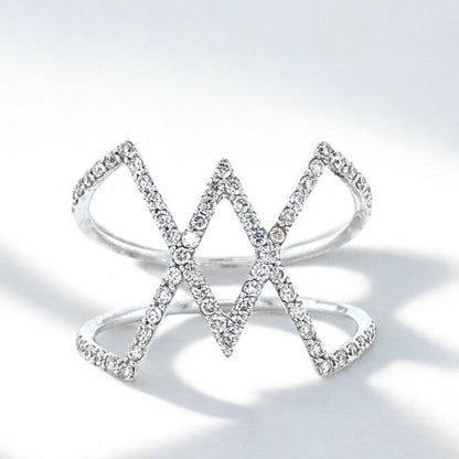 Criss Cross Natural Diamond Ring