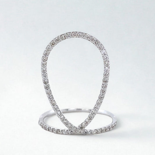 Pear Halo Natural Diamond Ring