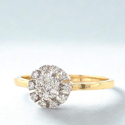 Flower Clustered Natural Diamond Ring