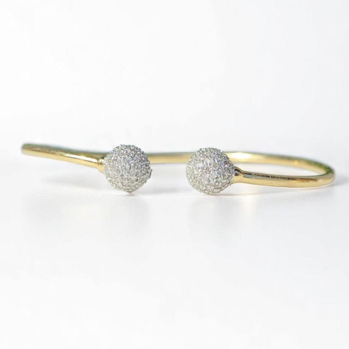 Orbs Natural Diamond Open Cuff Bracelet