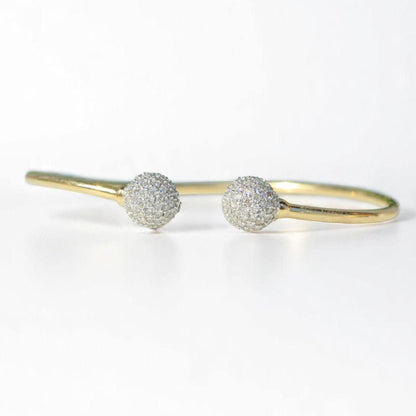 Orbs Natural Diamond Open Cuff Bracelet