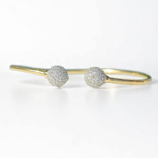 Orbs Natural Diamond Open Cuff Bracelet