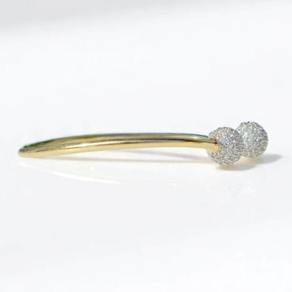 Orbs Natural Diamond Open Cuff Bracelet