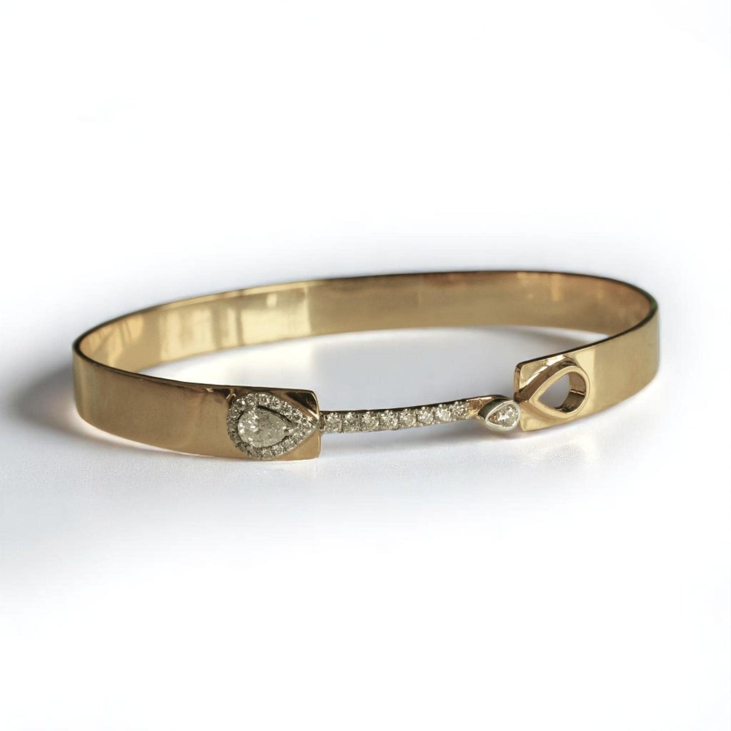 Teardrop Bridge Diamond Bangle