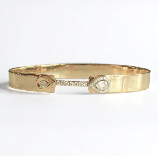 Teardrop Bridge Diamond Bangle