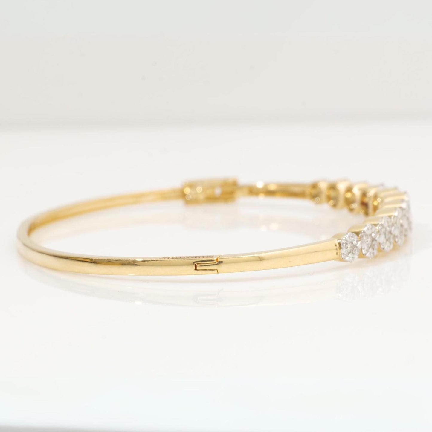 Flower Cluster Natural Diamond Cuff Bracelet