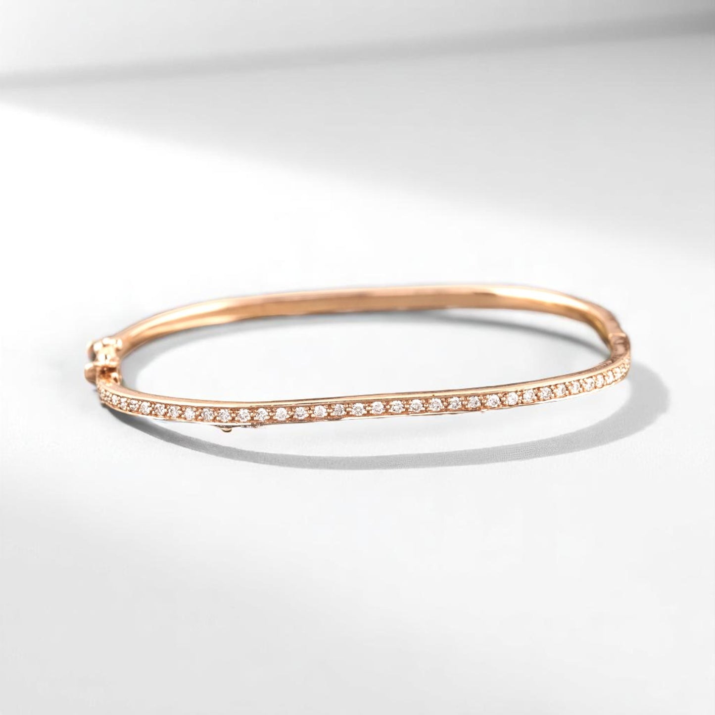 Square Trinity Natural Diamond Bangle Bracelet