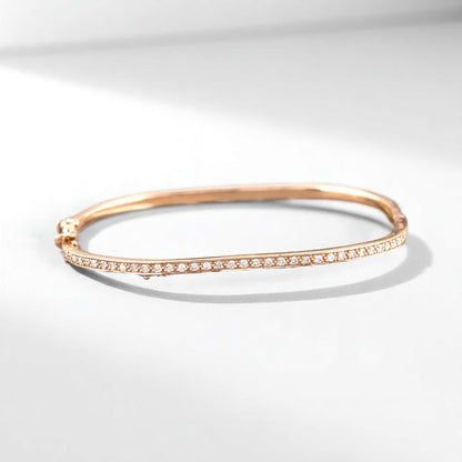 Square Trinity Natural Diamond Bangle Bracelet