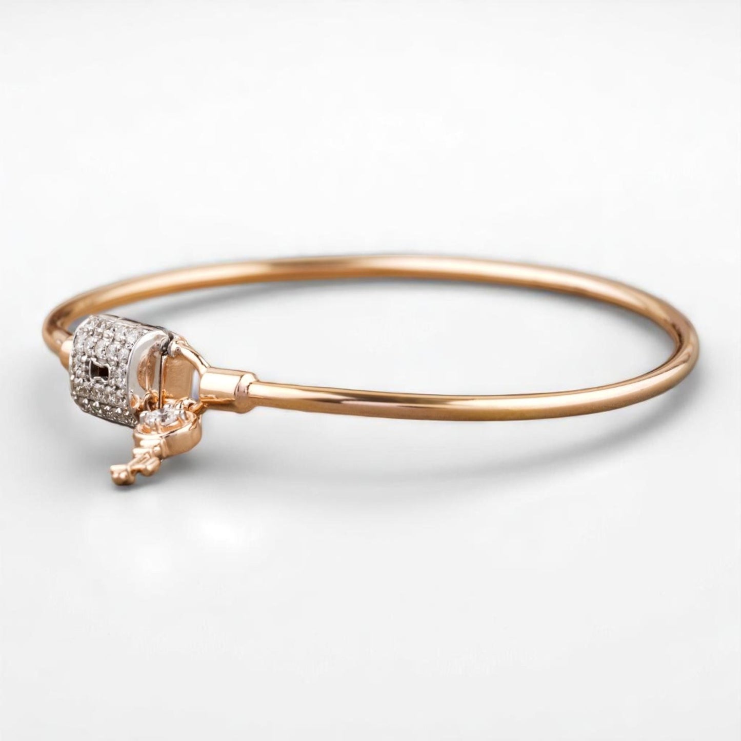 Lock & Key Natural Diamond Minimalistic Bracelet