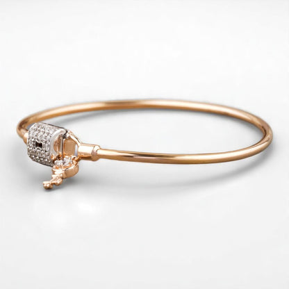 Lock & Key Natural Diamond Minimalistic Bracelet