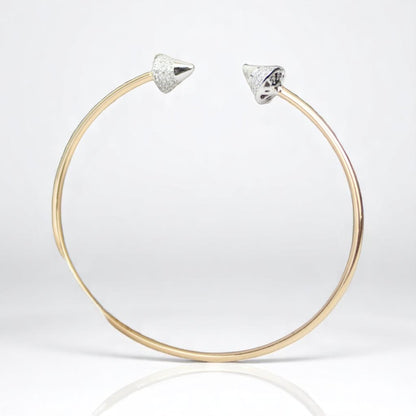 Cone End Natural Diamond Minimalistic Stacking Bracelet
