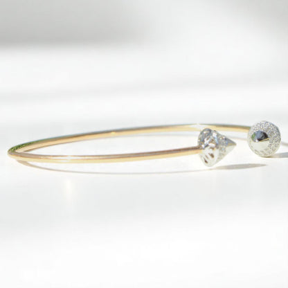 Cone End Natural Diamond Minimalistic Stacking Bracelet