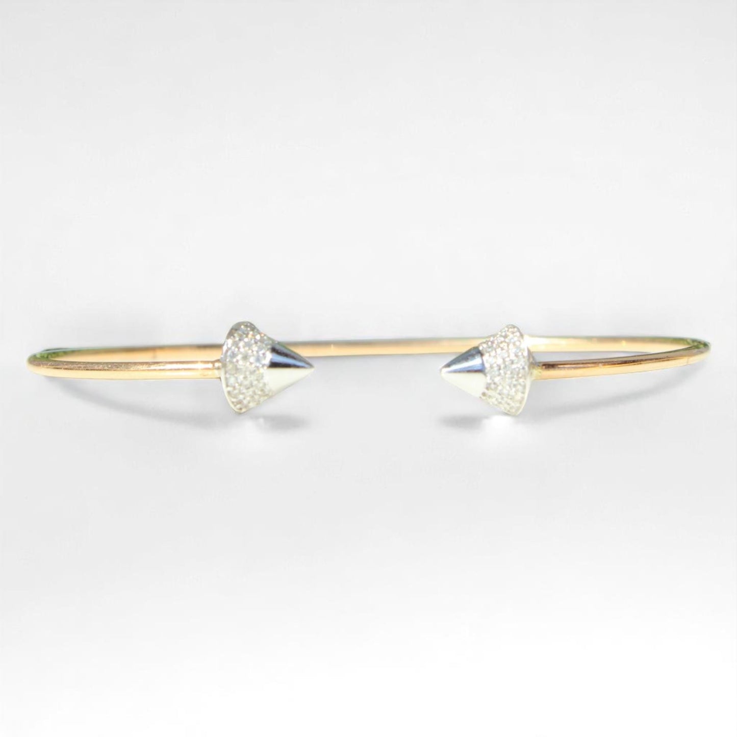 Cone End Natural Diamond Minimalistic Stacking Bracelet